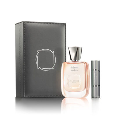 Jul et Mad Stilettos on Lex Luxury Gray Leather Case buy at Pure Calculus of Perfume